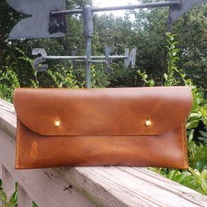 ScapeGrace Designs Brown Leather Clutch